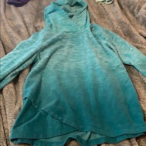 Ombre blue fluffy kids jacket